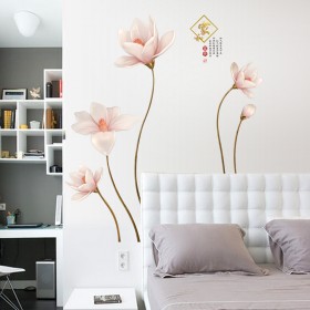 Sticker decorativ floral - Flori magnolie roz 120 x 130 cm